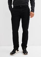 Optional[Regular Fit Stretch-Thermo-Cargohose, Straight in schwarz von vorne - bonprix]