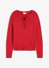 Grobstrick-Pullover mit Bindelösung