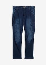 Optional[Thermo Regular Fit Cargo-Jeans mit Komfortbund und Flanellfutter, Straight in blau von vorne - bonprix]