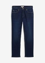 Optional[Thermo Regular Fit Stretch-Jeans mit weichem Jersey-Futter und Komfortbund, Straight in blau von vorne - bonprix]