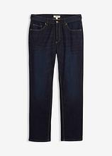 Optional[Thermo Regular Fit Stretch-Jeans mit weichem Jersey-Futter und Komfortbund, Straight in blau von vorne - bonprix]