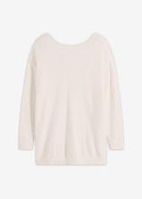 Longpullover aus weichem Federgarn in weiß von vorne - bonprix