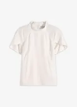 Elegante Kurzarmbluse aus glänzenden Satin