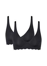 Optional[sloggi ZERO Microfibre 2.0 Soft Bra (2er Pack) in schwarz von vorne - Sloggi]