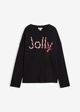 Optional[Langarmshirt aus reiner Bio-Baumwolle in schwarz von vorne - bonprix]