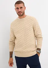 Rundhalspullover mit Strukturmuster