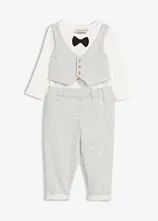 Fest-Set mit Body-Weste, Fliege und Hose aus reiner Bio-Baumwolle (3-tlg.Set)