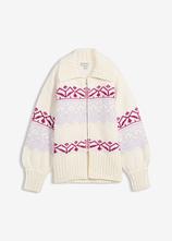 Optional[Kurze Norweger-Strickjacke in weiß von vorne - bonprix]