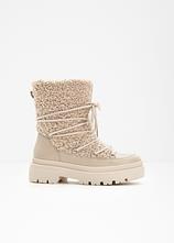 Optional[Gefütterte Schnürboots in beige - bonprix]
