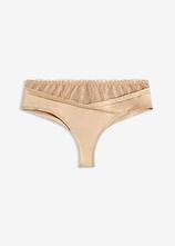 Optional[String Panty mit nahtloser Hinterhose in beige von vorne - bonprix]
