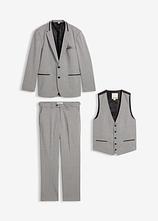 Anzug mit Weste (3-tlg.Set), Regular Fit in grau von vorne - bonprix