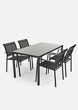 Gartenmöbel Set (5-tlg. Set) in schwarz - bonprix