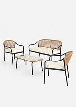 Gartenmöbel Set (4-tlg. Set) in beige - bonprix