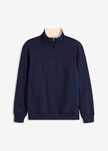Optional[Thermo-Sweatshirt mit Troyer-Kragen, warm gefüttert in blau von vorne - bonprix]