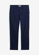 Regular-Fit Chinohose aus reiner Baumwolle, Straight in blau von vorne - bonprix