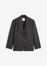 Optional[Oversize-Blazer aus feinem Viskose-Mix in grau von vorne - bonprix]