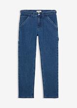 Relaxed Fit Carpenter-Jeans mit Komfortbund, Straight in blau von vorne - bonprix