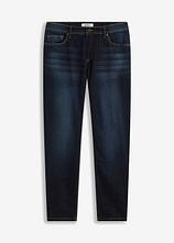 Optional[Slim Fit Stretch-Jeans, Tapered in blau von vorne - bonprix]