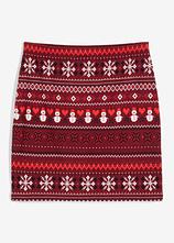 Optional[Minirock  mit Norwegermuster aus Baumwoll-Elasthan-Mix in rot von vorne - bonprix]