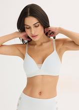 Optional[Feel Comfort Schalen-BH ohne Bügel ​mit Mesheinsatz in grau von vorne (im Anschnitt) - bonprix]