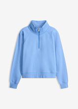 Optional[Sweatshirt aus reiner Bio-Baumwolle in blau von vorne - bonprix]