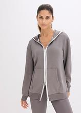Optional[Thermo Sweatjacke, schnelltrocknend in grau von vorne (im Anschnitt) - bonprix]