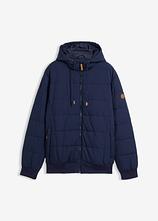 Optional[wattierte Steppjacke in Blousonform in blau von vorne - bonprix]