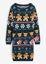 Optional[Weihnachts-Strickkleid in grün von vorne - bonprix]