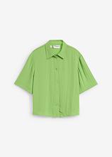 Optional[Boxy Bluse aus leichtem Crêpe in grün von vorne - bonprix]