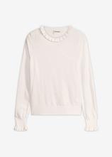 Feinstrickpullover aus Viskose-Mix in weiß von vorne - bonprix