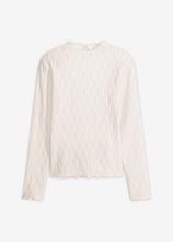 Langarmshirt in weiß von vorne - bonprix