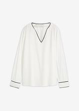 Tunikabluse aus fließender Viskose in weiß von vorne - bonprix