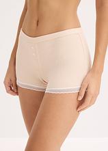 Optional[Damen Boxergerippt mit Spitze (4er Pack) in grau von vorne - bonprix]