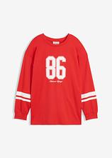 Oversize-Langarmshirt aus reiner Bio-Baumwolle in rot von vorne - bonprix