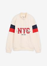 Sweatshirt aus reiner Bio Baumwolle in weiß von vorne - bonprix