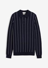 Feinstrickpullover, Regular Fit in blau von vorne - bonprix