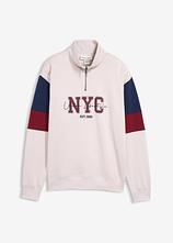 Sweatshirt aus reiner Bio-Baumwolle, Loose Fit in grau von vorne - bonprix