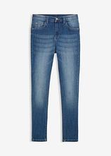 Skinny-Fit Stretch-Jeans mit verstellbarem Bund, Straight in blau von vorne - bonprix