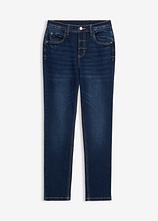 Slim Fit Stretch-Jeans mit verstellbarem Bund, Straight in blau von vorne - bonprix