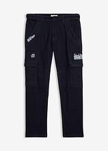 Relaxed Fit Cargo-Stretch-Jeans mit Bequembund, Straight in blau von vorne - bonprix