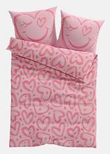Baumwollmix-Bettwäsche in pink von vorne - bonprix