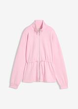 Oversize Shirtjacke aus softem Scuba in rosa von vorne - bonprix