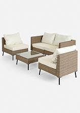 Gartenmöbel Set (4-tlg. Set) in beige - bonprix