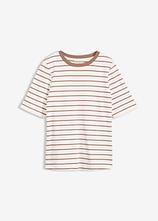 T-Shirt aus schwerer Bio-Baumwolle in weiß von vorne - bonprix