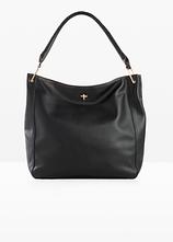 Umhängetasche mit Riemendetail in schwarz von vorne - bonprix