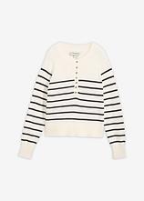 Pullover aus reiner Baumwolle in weiß von vorne - bonprix