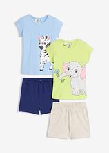 Shorty mit weicher Baumwolle (2er Pack) in blau von vorne - bonprix