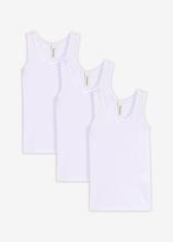 Unterhemd mit weicher Baumwolle (3er Pack) in weiß von vorne - bonprix