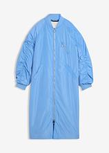 Blouson-Mantel mit Strickkragen in blau von vorne - bonprix