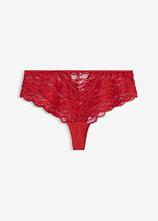 String Panty aus zarter Spitze in rot von vorne - bonprix